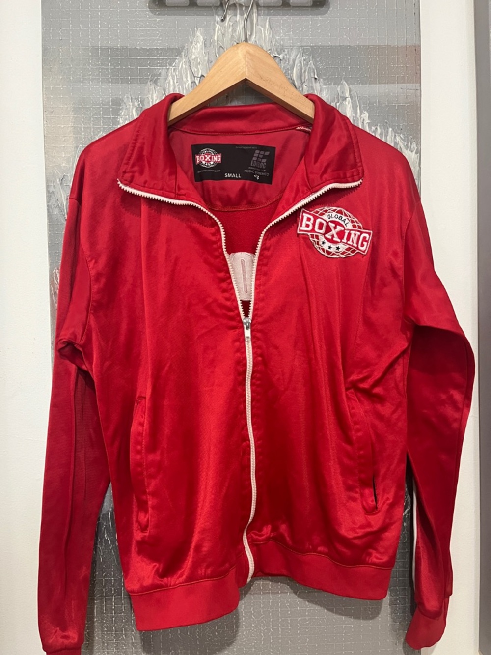 Men's Red Zip-Front Track Jacket